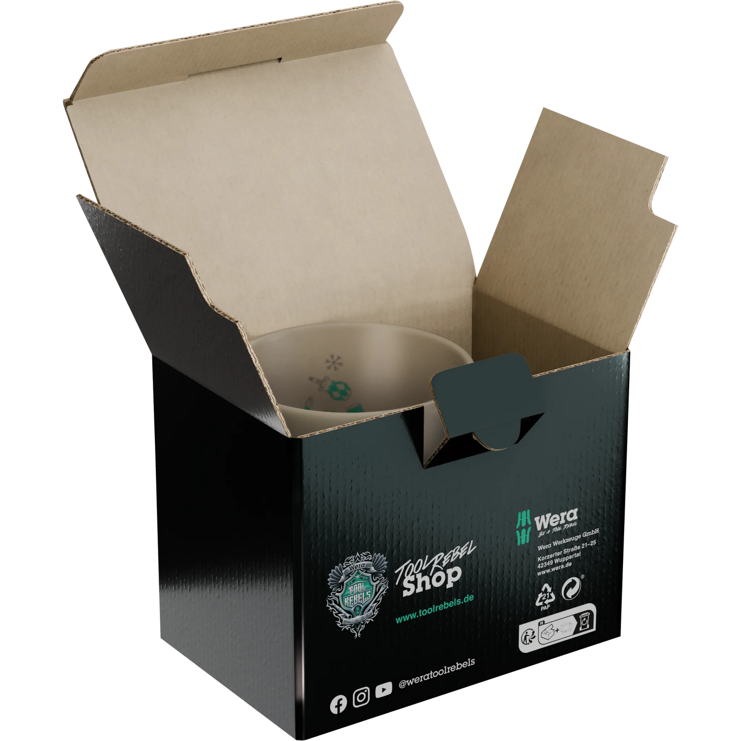 Wera Tool Rebel Shop Glühweintasse Produktbild Verpackung Karton