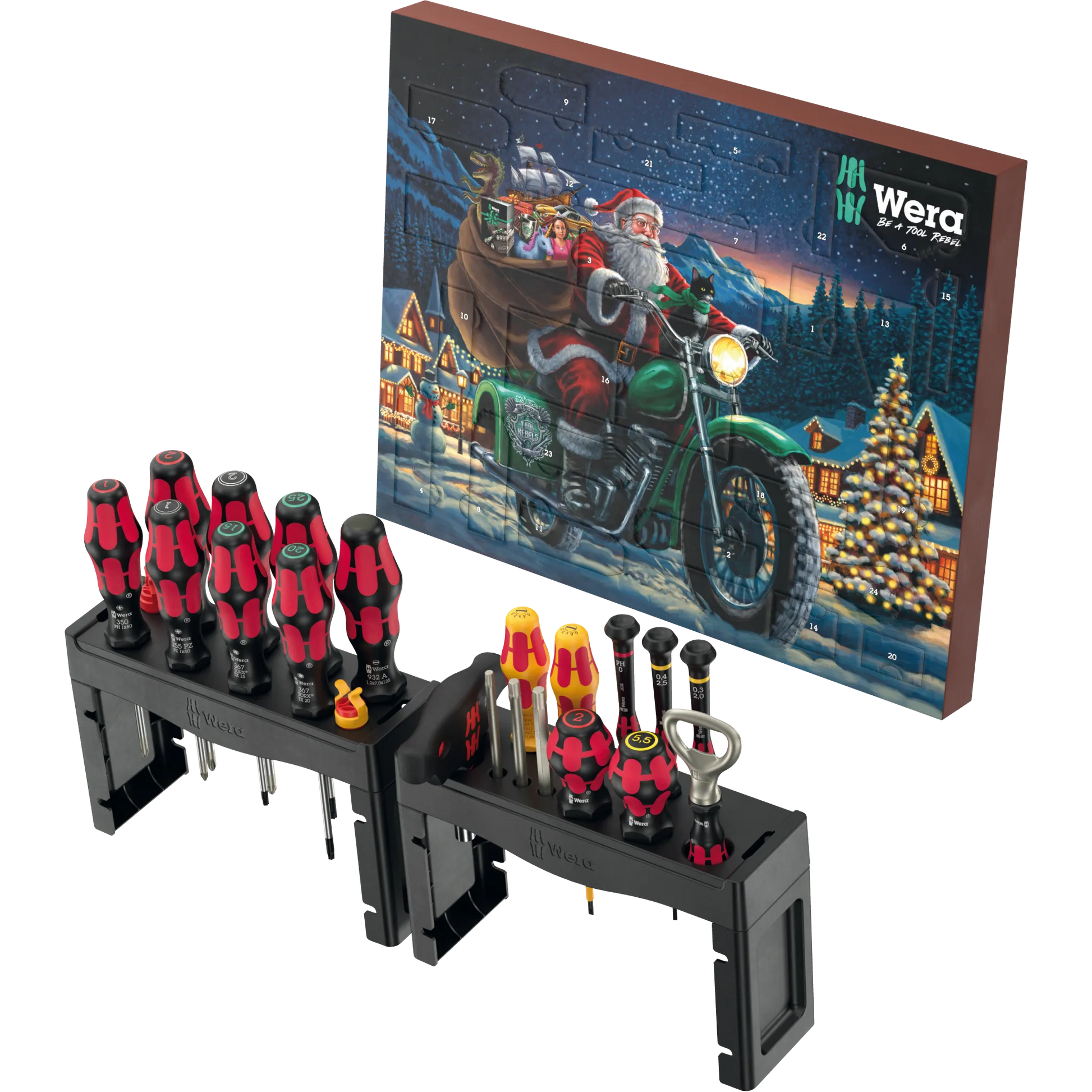 Wera Tool Rebel Shop Adventskalender mit schwarz rotem Werzeuginhalt