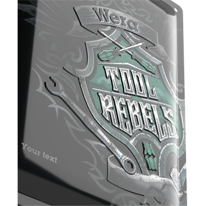 Wera Blechschild Werkstatt Detailansicht des Tool Rebel Designs