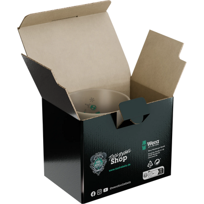 Wera Tool Rebel Shop Glühweintasse Produktbild  Verpackung Karton 