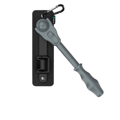 Wera Tool Rebel Shop Halterung Belt Zyklop Speed Knarre 1/2 Zoll mit ausgegrautem Zyklop Speed außerhalb der Halterung