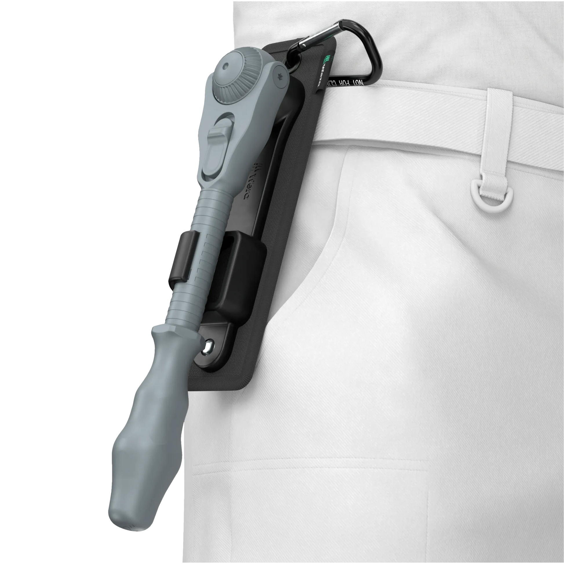 Wera Tool Rebel Shop Halterung Belt Zyklop Speed Knarre 1/2 Zoll befestigung mit Karabiner an einer Hose