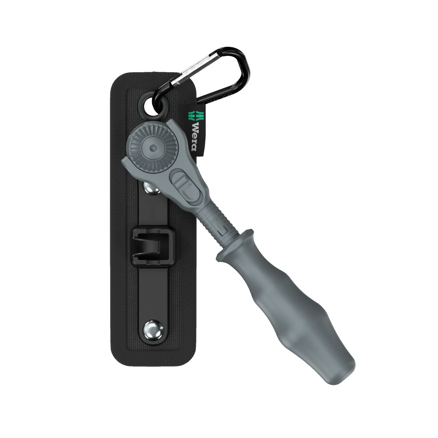 Wera Tool Rebel Shop Halterung Belt Zyklop Speed Knarre 1/4 Zoll mit ausgegrautem Zyklop Speed außerhalb der Halterung