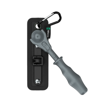 Wera Tool Rebel Shop Halterung Belt Zyklop Speed Knarre 1/4 Zoll mit ausgegrautem Zyklop Speed außerhalb der Halterung