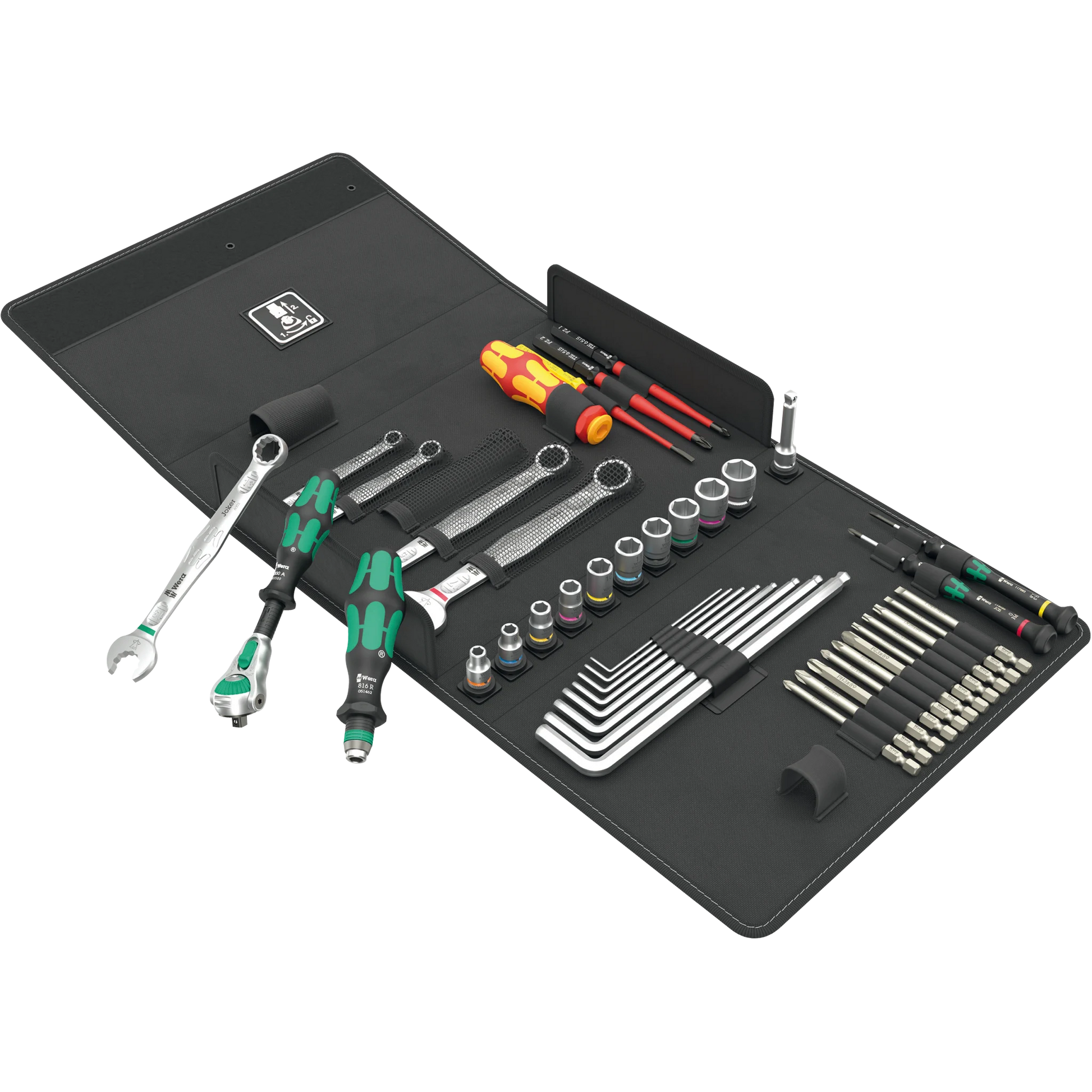 Wera Tool Rebel Haushalt Set 1 Werkzeug mit aufgeklappter Tasche