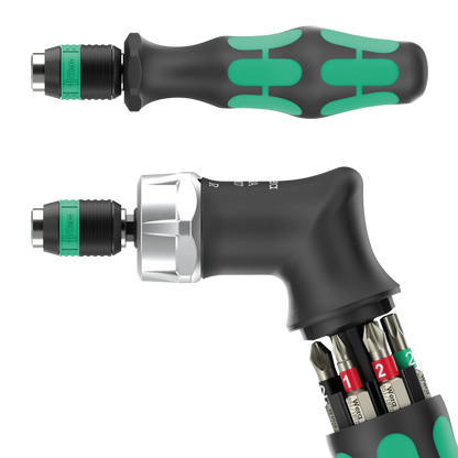 Wera Tool Rebel Pistol Set Schraubendreher Pistolengriff Ratsche mit Holster, Bits und Handhalter