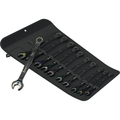 Wera Tool Rebel Shop-Ringratschen Maulschluessel Joker Set Produktbild ein Maulschluessel vorne geöffnete Werkzeugtasche