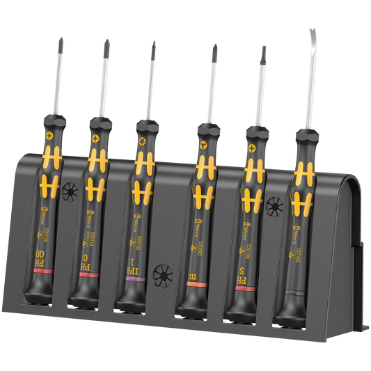 Wera Tool Rebel Shop 6 teiliges Micro  Schraubendreher ESD Set für Smartphone, Tablet und Elektronikreperatur Produktbild von vorne 