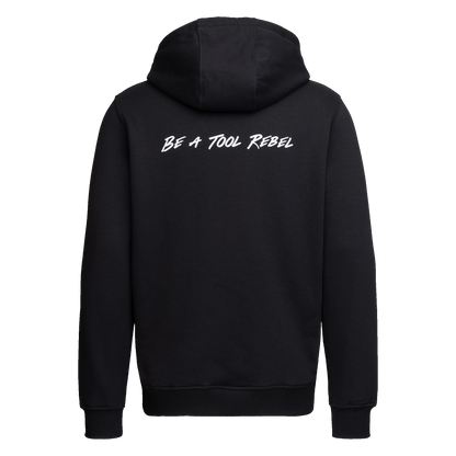 Wera Tool Rebel Merchandise Hoodie "Be a Tool Rebel" schwarz Rückseite Be A Tool Rebel