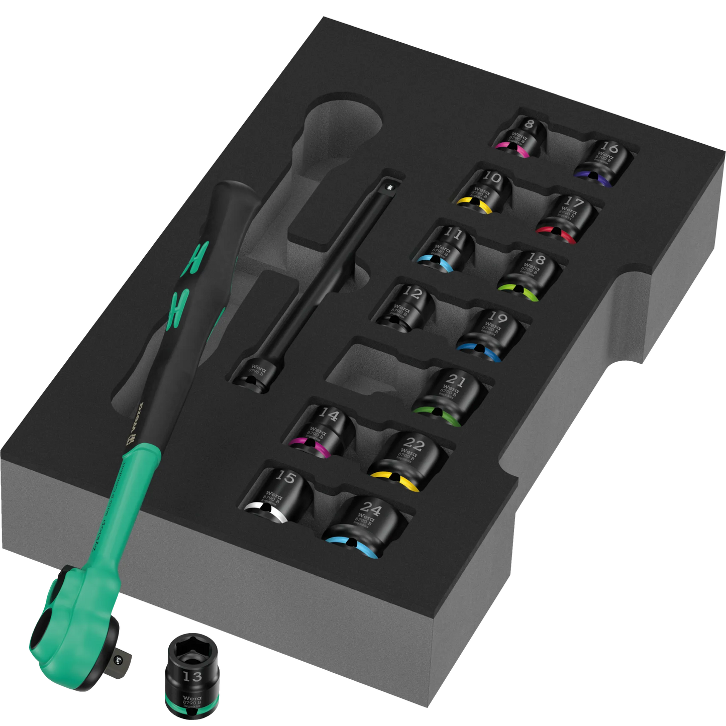 Zyklop Comfort Knarren Set 3/8 Zoll in Einlage