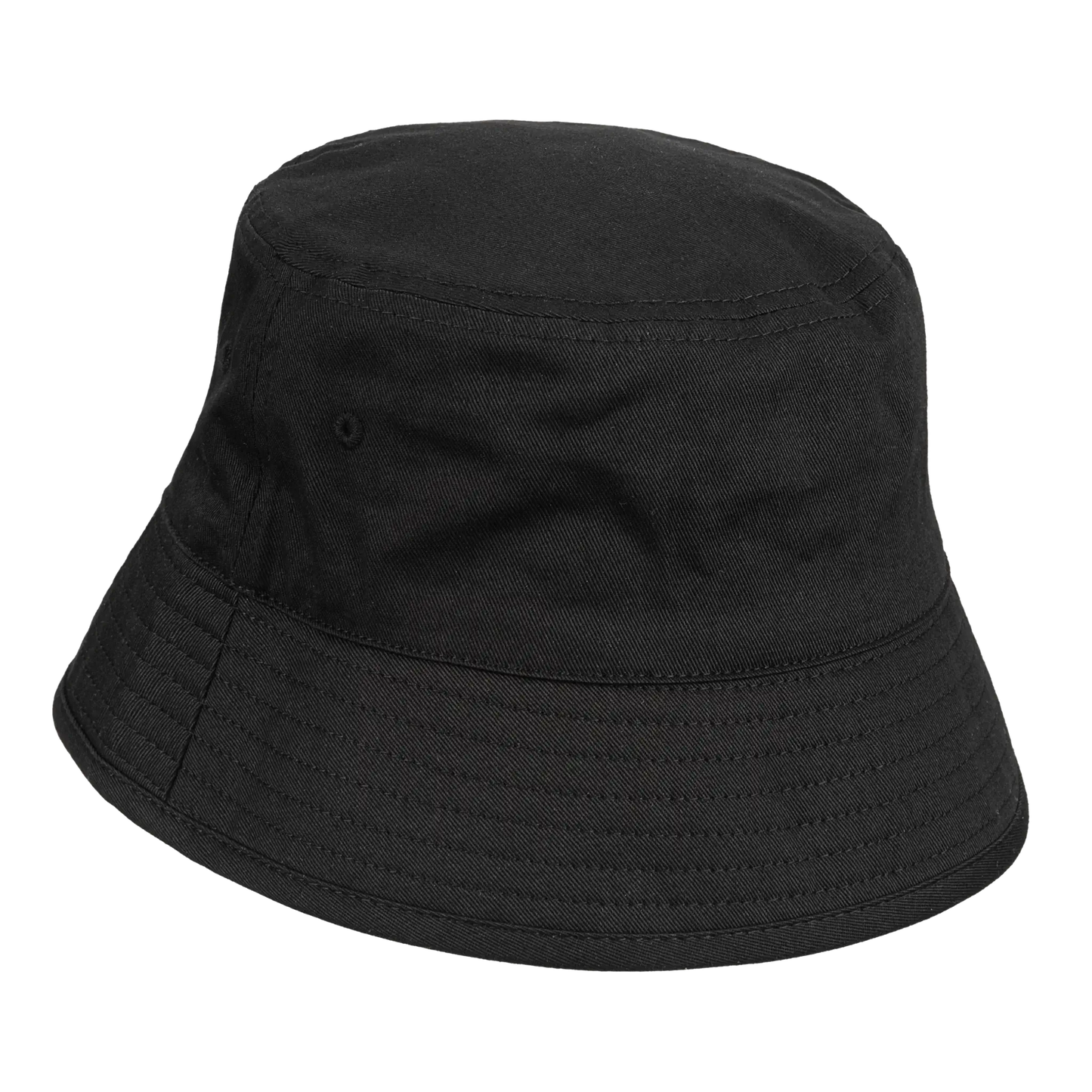 Rückansicht Wera Fischerhut in Schwarz mit klassischer Bucket-Hat-Form.