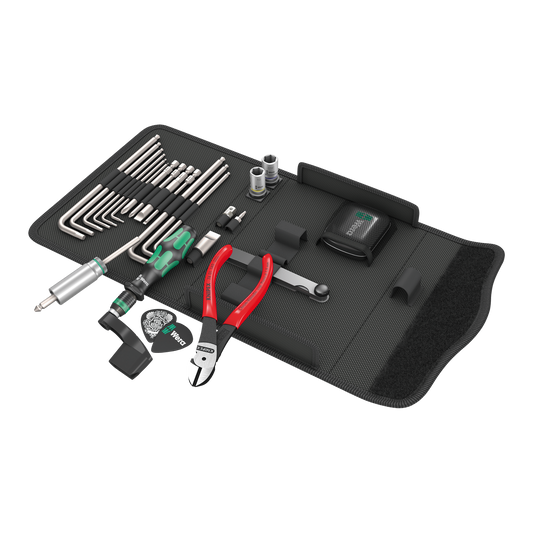 Wera Tool Rebel Gitarren Set Werkzeug mit aufgeklappter Tasche