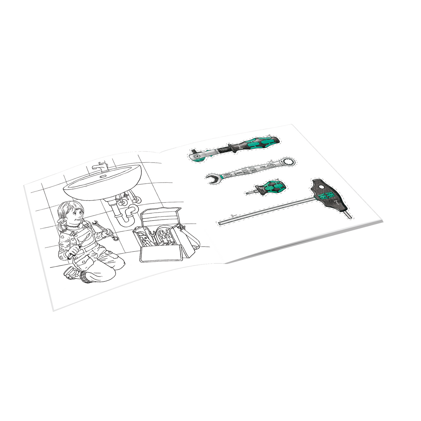 Wera Tool Rebel Malbuch aufgeschlagen