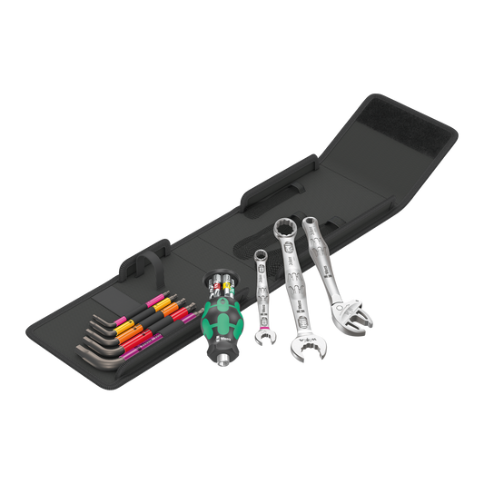 Wera Tool Rebel Wacken Set 2 Werkzeug vor aufgeklappter Tasche